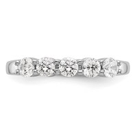True Origin 14K White Gold 0.62 Carat Lab Grown Diamond VS+ F+ Complete Round Five Stone Ring view 4