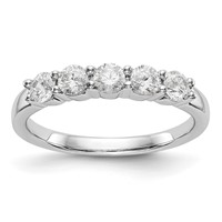 True Origin 14K White Gold 0.62 Carat Lab Grown Diamond VS+ F+ Complete Round Five Stone Ring view 1