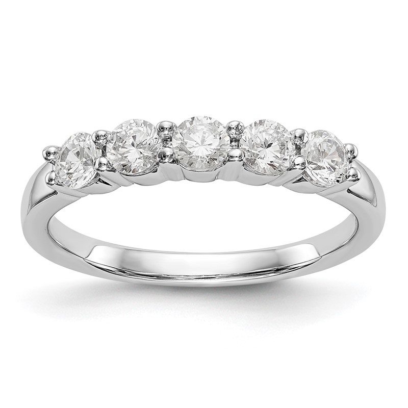 True Origin 14K White Gold 5/8 carat Lab Grown Diamond VS  D E F  Complete Five Stone Ring