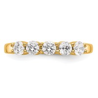 True Origin 14K Yellow Gold 0.62 Carat Lab Grown Diamond VS+ F+ Complete Round Five Stone Ring view 4