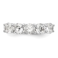 True Origin 14K White Gold 1.88 Carat Lab Grown Diamond VS+ F+ Complete Round Five Stone Ring view 4