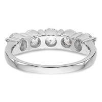 True Origin 14K White Gold 1.88 Carat Lab Grown Diamond VS+ F+ Complete Round Five Stone Ring view 5