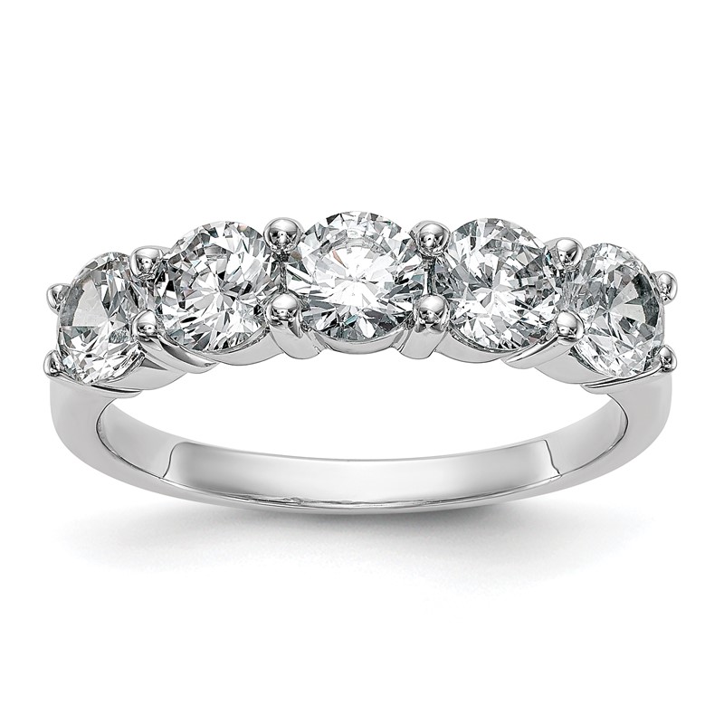 True Origin 14K White Gold 1 7/8 carat Lab Grown Diamond VS  D E F  Complete Five Stone Ring