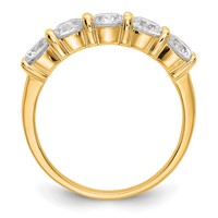 True Origin 14K Yellow Gold 1.88 Carat Lab Grown Diamond VS+ F+ Complete Round Five Stone Ring view 2