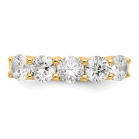 True Origin 14K Yellow Gold 1.88 Carat Lab Grown Diamond VS+ F+ Complete Round Five Stone Ring view 4