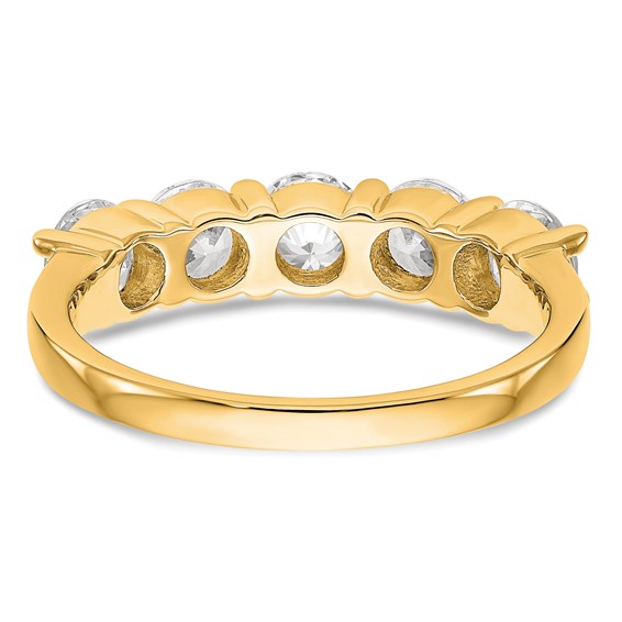 14K Yellow Gold 5-Stone Shared Prong (Holds 5-4.5mm Round) Diamond Band Mounting
