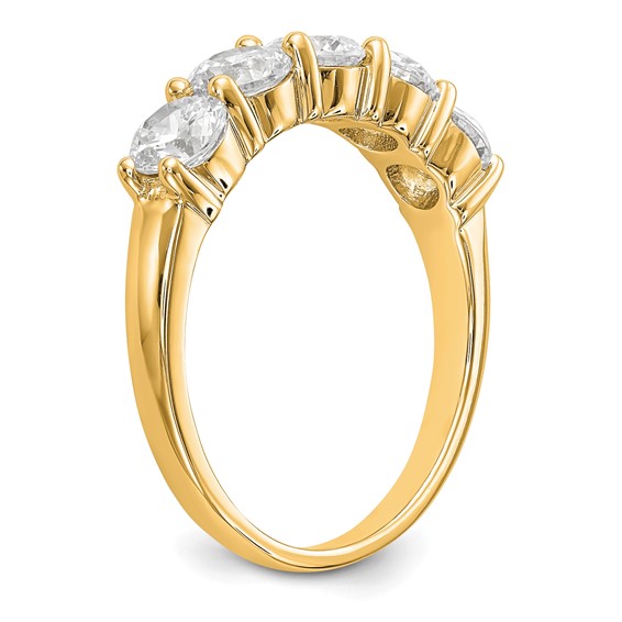 14K Yellow Gold 5-Stone Shared Prong (Holds 5-4.5mm Round) Diamond Band Mounting
