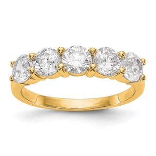 14K Yellow Gold 5-Stone Shared Prong (Holds 5-4.5mm Round) Diamond Band Mounting