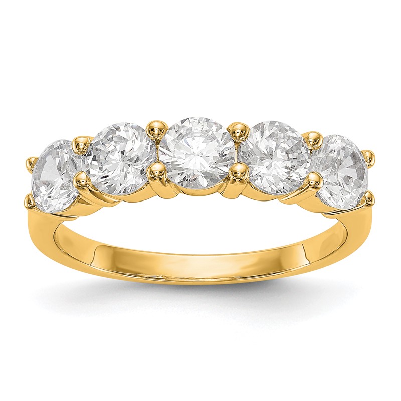 True Origin 14K 1 7/8 carat Lab Grown Diamond VS  D E F  Complete Five Stone Ring
