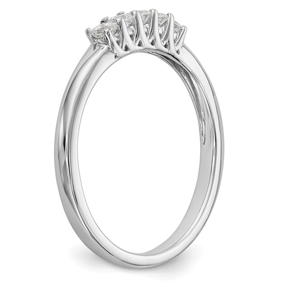 14K White Gold 5-Stone Shared Prong (Holds 5-2.0mm Princess) Diamond Band Mounting