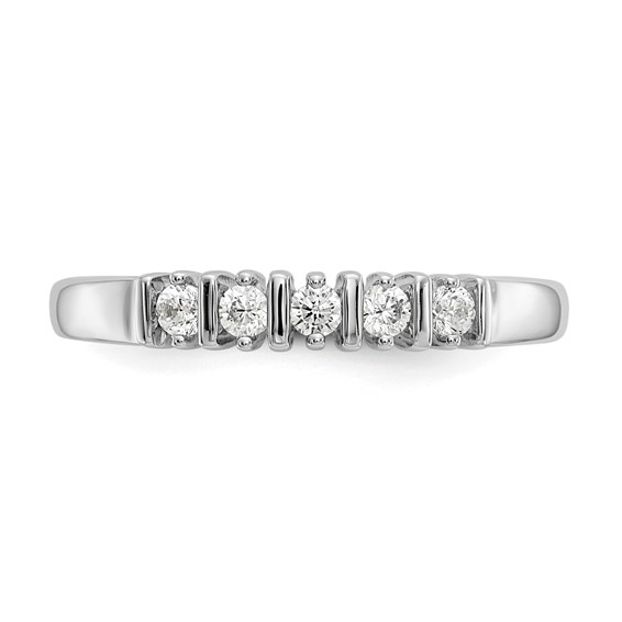14K White Gold 5-Stone Prong-set (Holds 5-2.1mm Round) Diamond Band Mounting