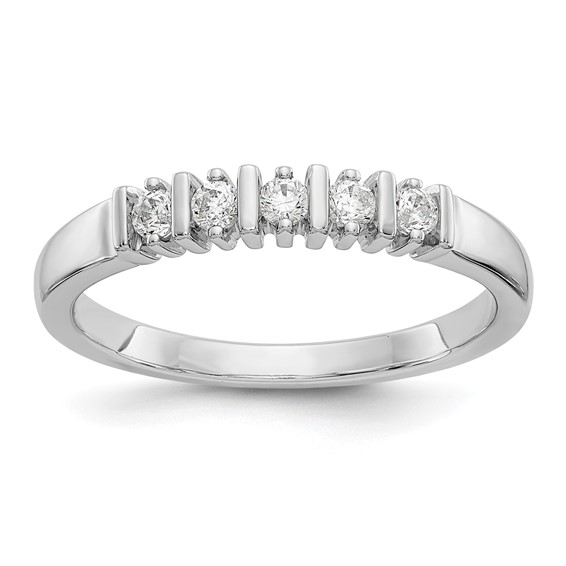 14K White Gold 5-Stone Prong-set (Holds 5-2.1mm Round) Diamond Band Mounting