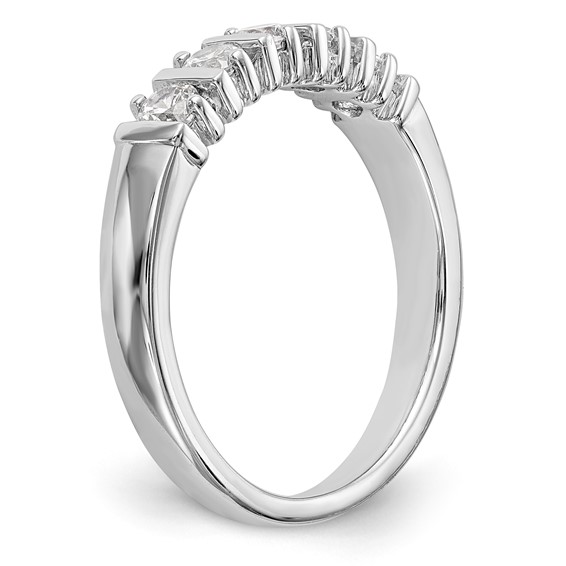 14k White Gold AA Diamond 5-Stone Ring