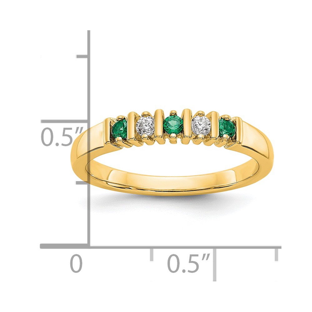 14k Yellow Gold 1/15 carat Diamond and Emerald Complete Band (RM3289B-EM-008-YAA)