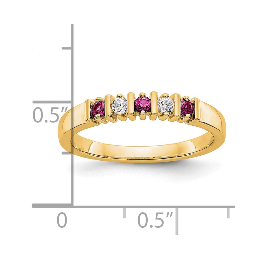 14k Yellow Gold 1/15 carat Diamond and Ruby Complete Band (RM3289B-RU-008-YAA)