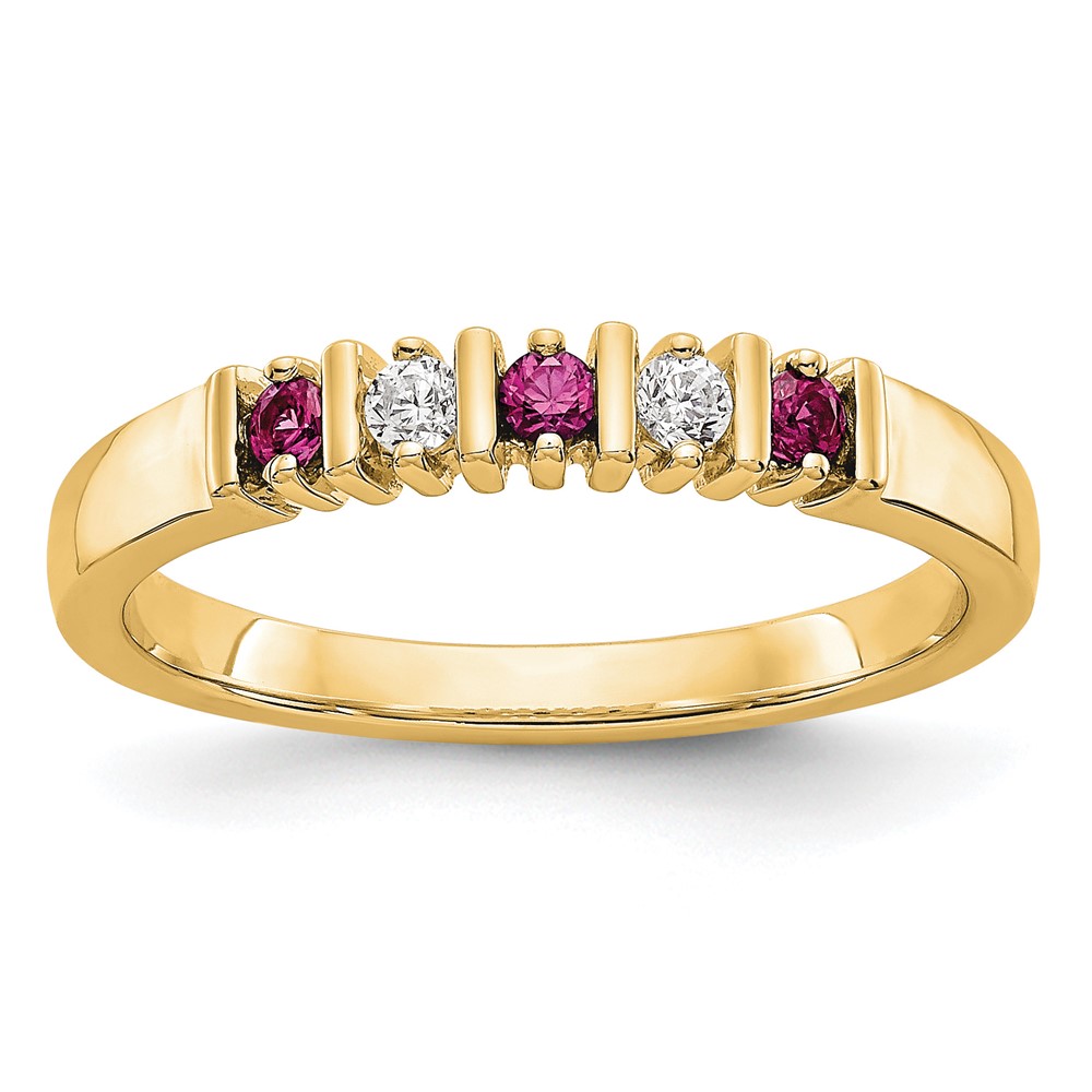 14k Yellow Gold 1/15 carat Diamond and Ruby Complete Band (RM3289B-RU-008-YAA)
