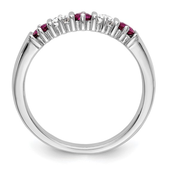 14k White Gold Ruby/Diamond Anniversary Ring