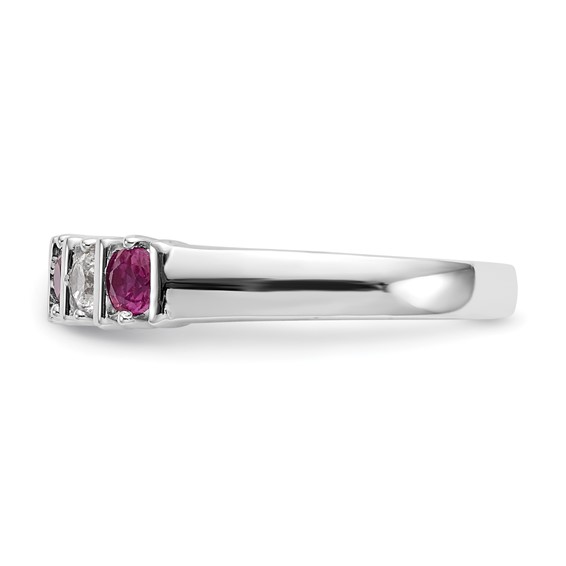 14k White Gold Ruby/Diamond Anniversary Ring