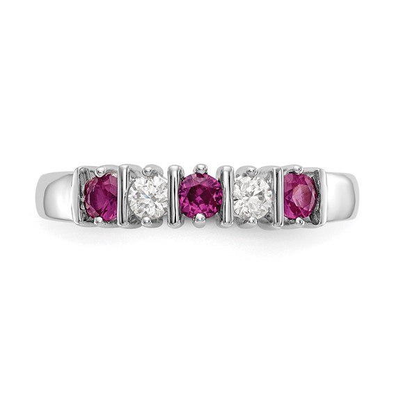14k White Gold Ruby/Diamond Anniversary Ring