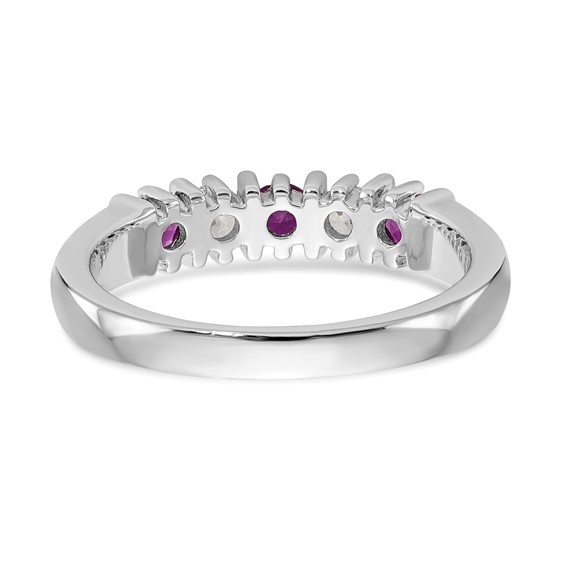 14k White Gold Ruby/Diamond Anniversary Ring