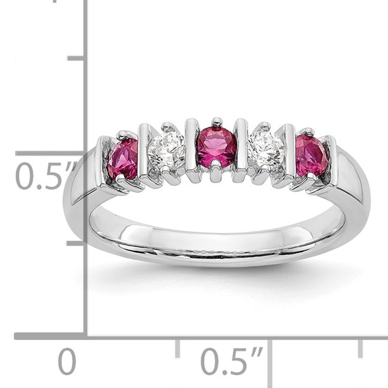 14k White Gold Ruby/Diamond Anniversary Ring