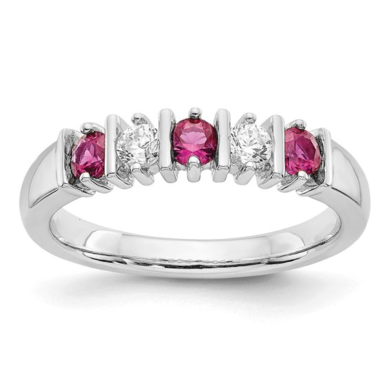 14k White Gold Ruby/Diamond Anniversary Ring