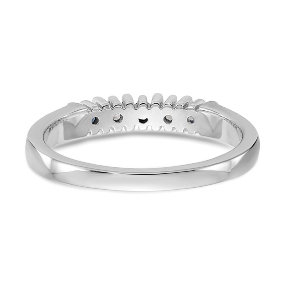 14k White Gold 2mm Sapphire AA Diamond 5-Stone Ring