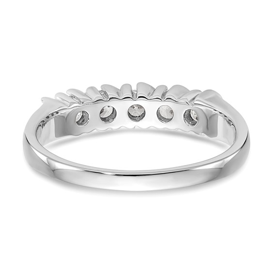 14K White Gold 5-Stone Prong-set (Holds 5-2.9mm Round) Diamond Band Mounting