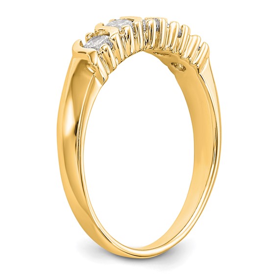 14K Yellow Gold 5-Stone Prong-set (Holds 5-2.9mm Round) Diamond Band Mounting