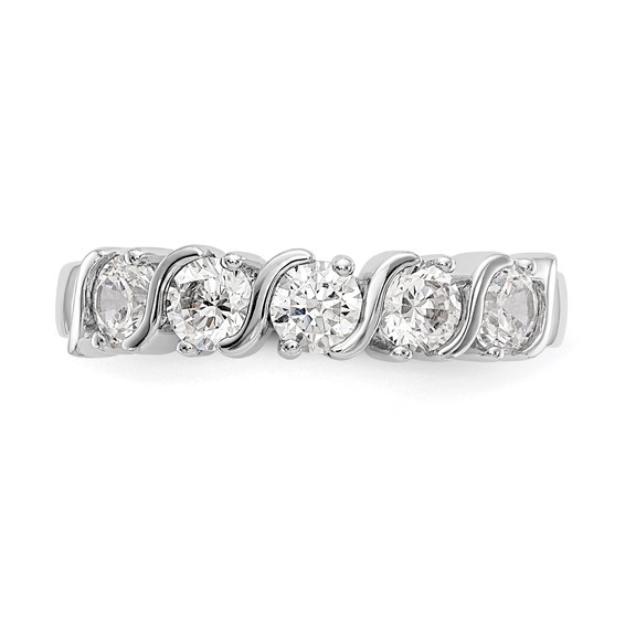 14K White Gold 5-Stone Prong-set (Holds 5-3.7mm Round) Diamond Band Mounting
