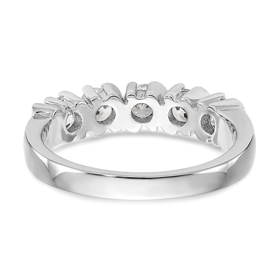 14K White Gold 5-Stone Prong-set (Holds 5-3.7mm Round) Diamond Band Mounting