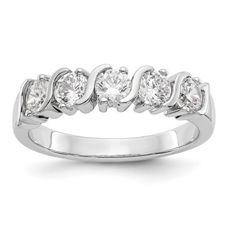 14K White Gold 5-Stone Prong-set (Holds 5-3.7mm Round) Diamond Band Mounting