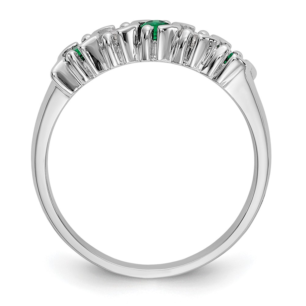 14k White Gold 1/5 carat Diamond and Emerald Complete Band (RM3290B-EM-019-WAA)