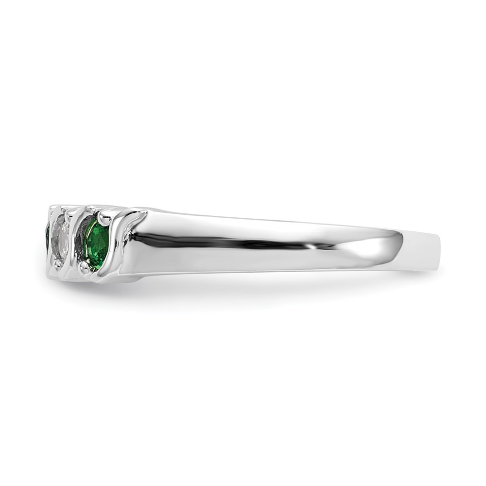 14k White Gold 1/5 carat Diamond and Emerald Complete Band (RM3290B-EM-019-WAA)