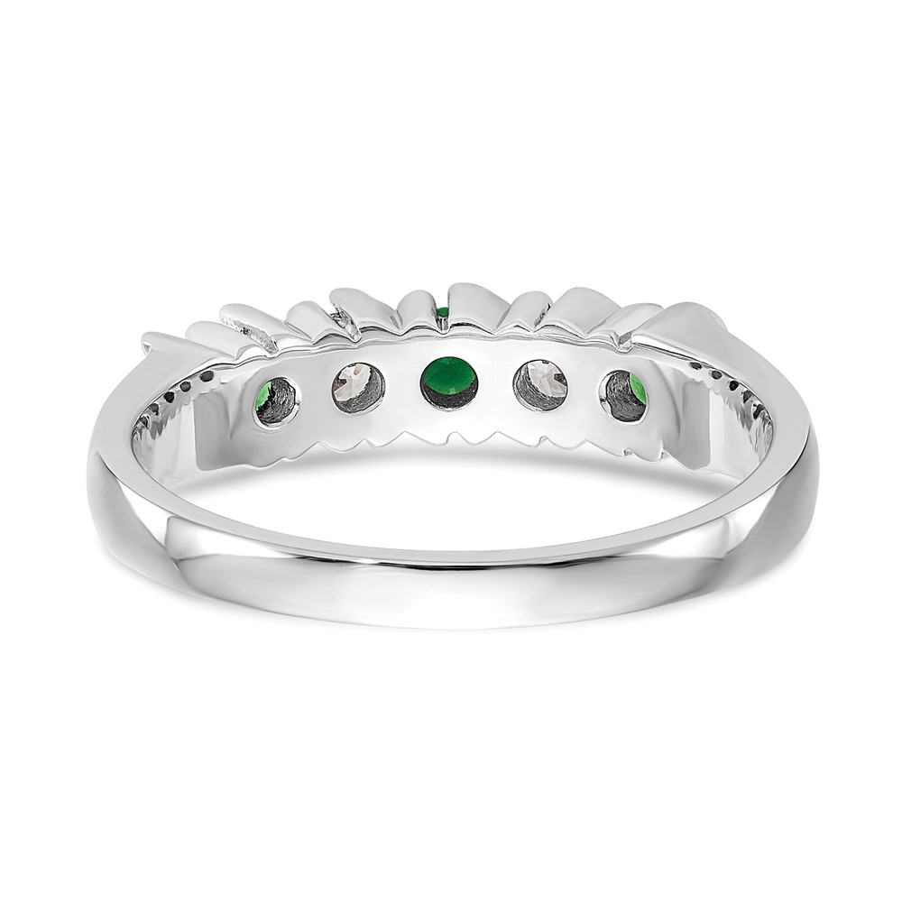 14k White Gold 1/5 carat Diamond and Emerald Complete Band (RM3290B-EM-019-WAA)