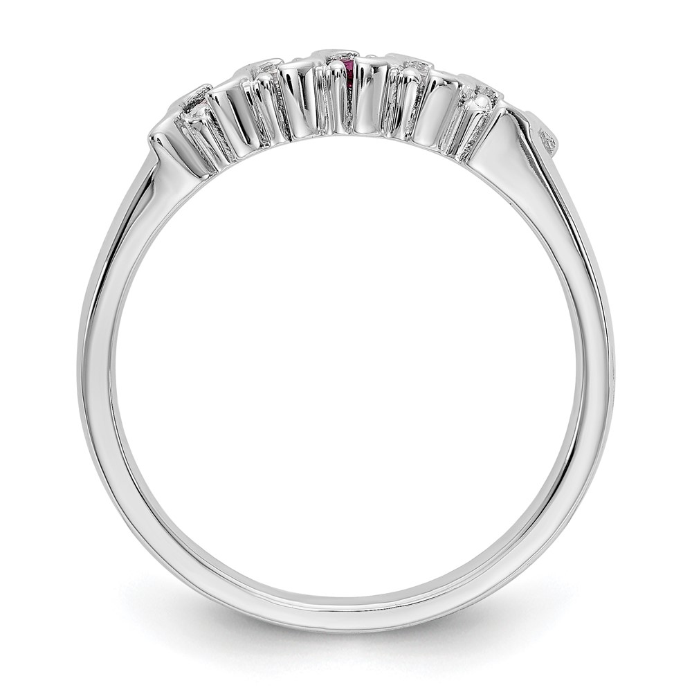 14k White Gold 1/10 carat Diamond and Ruby Complete Band (RM3290B-RU-010-WAA)