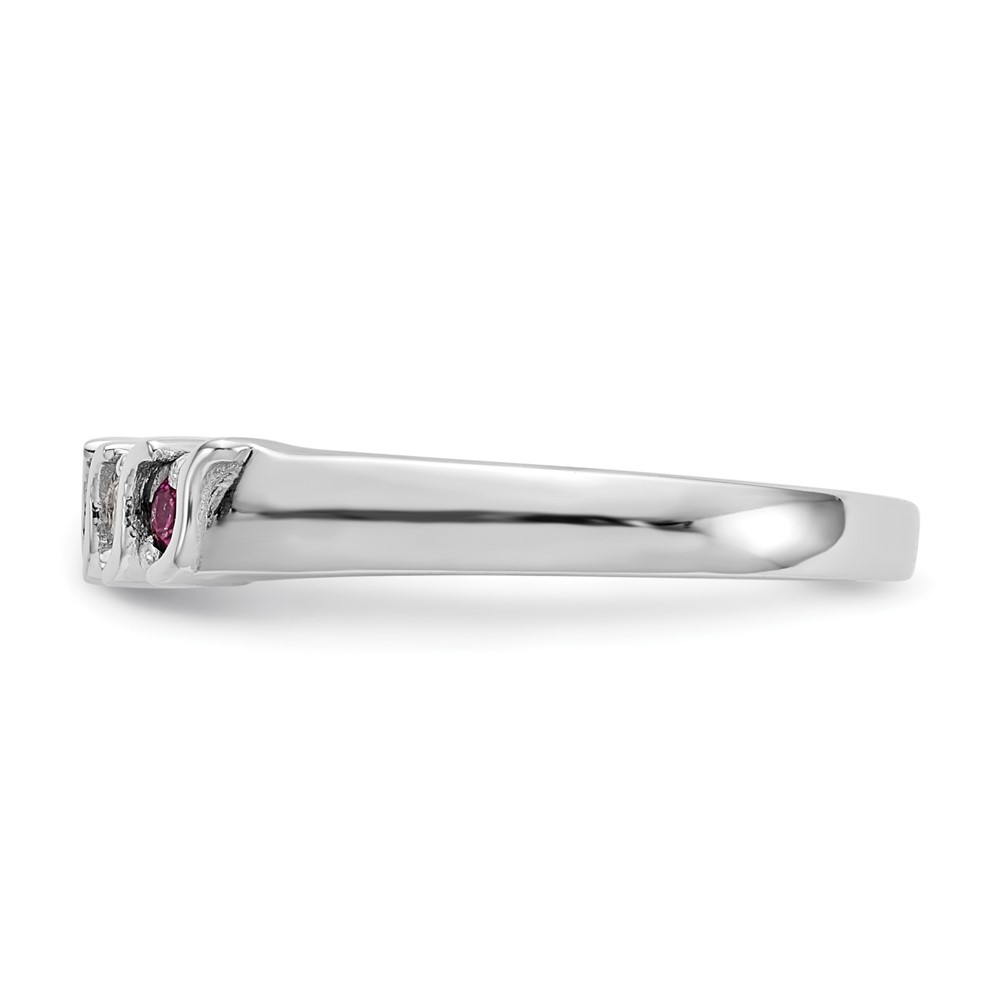 14k White Gold 1/10 carat Diamond and Ruby Complete Band (RM3290B-RU-010-WAA)