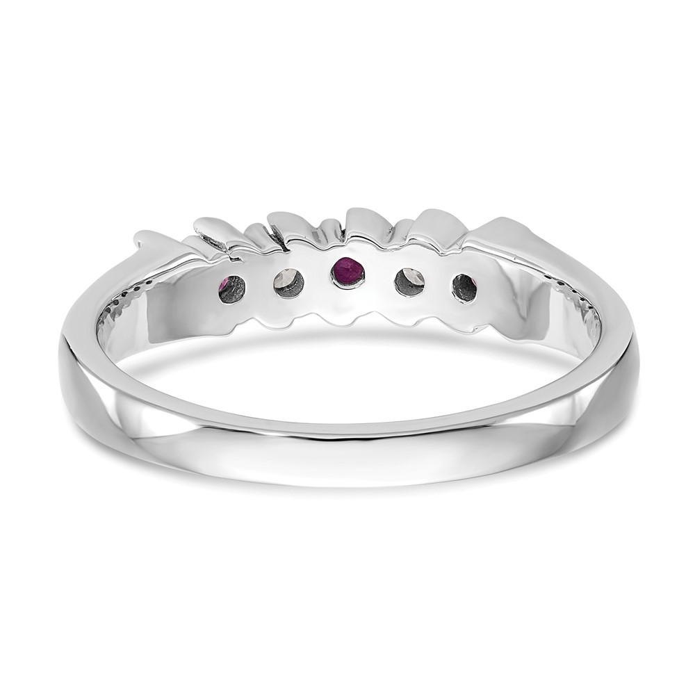 14k White Gold 1/10 carat Diamond and Ruby Complete Band (RM3290B-RU-010-WAA)