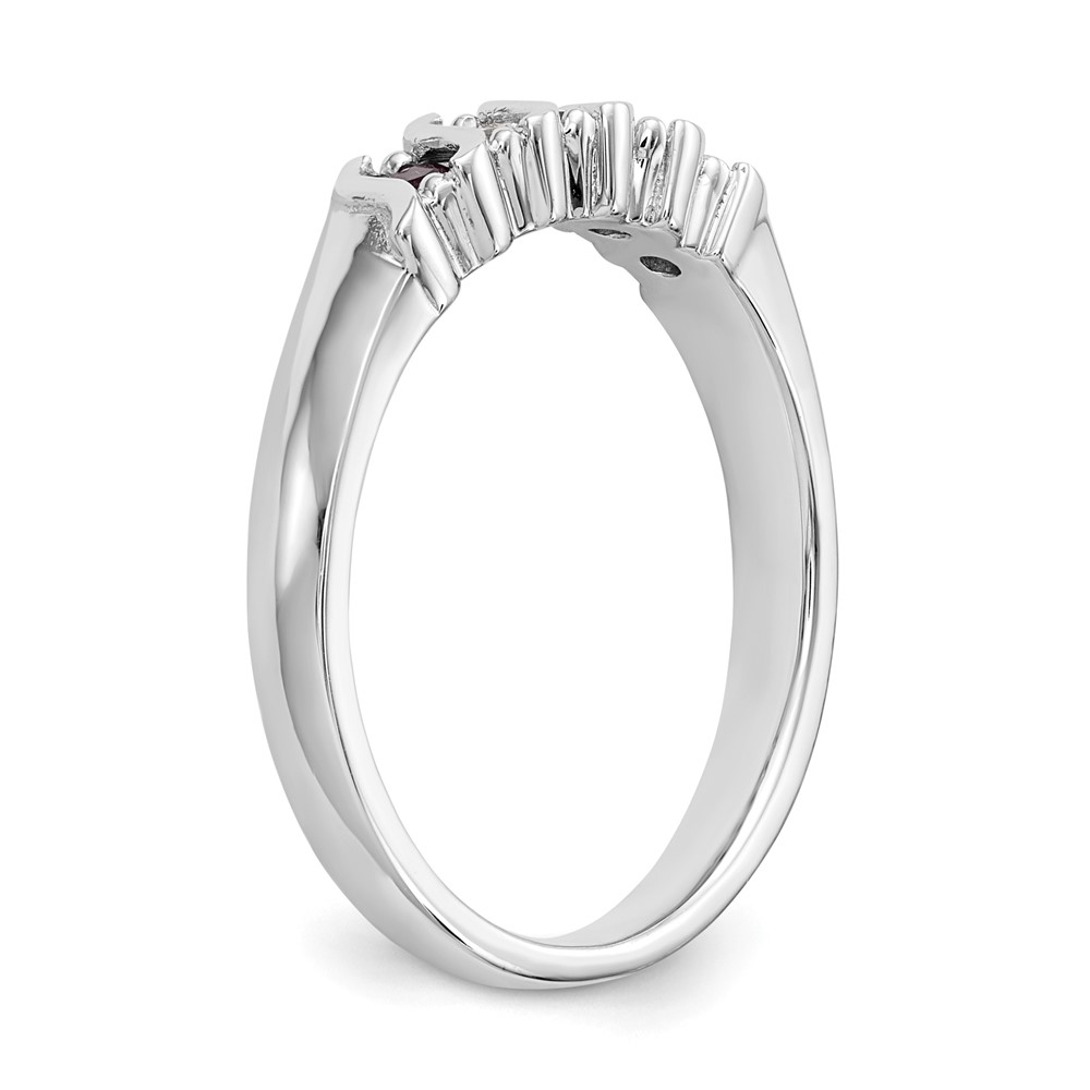 14k White Gold 1/10 carat Diamond and Ruby Complete Band (RM3290B-RU-010-WAA)