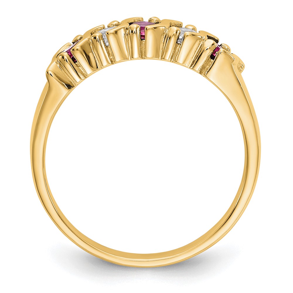 14k Yellow Gold 1/5 carat Diamond and Ruby Complete Band (RM3290B-RU-019-YAA)
