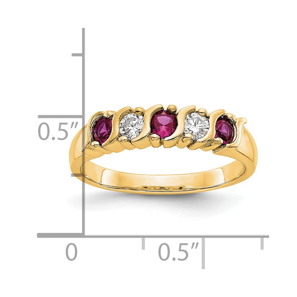 14k Yellow Gold 1/5 carat Diamond and Ruby Complete Band (RM3290B-RU-019-YAA)