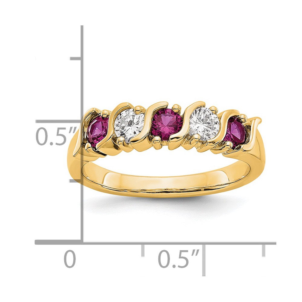 14k Yellow Gold 1/3 carat Diamond and Ruby Complete Band (RM3290B-RU-030-YAA)