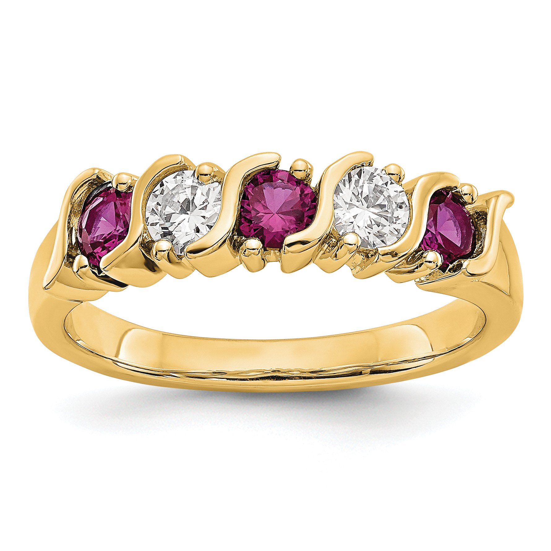 14k Yellow Gold 1/3 carat Diamond and Ruby Complete Band (RM3290B-RU-030-YAA)