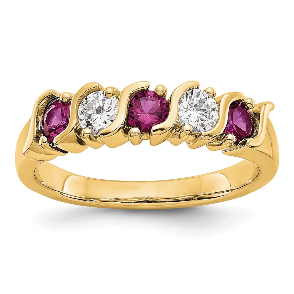 14k Yellow Gold 1/3 carat Diamond and Ruby Complete Band (RM3290B-RU-030-YAA)