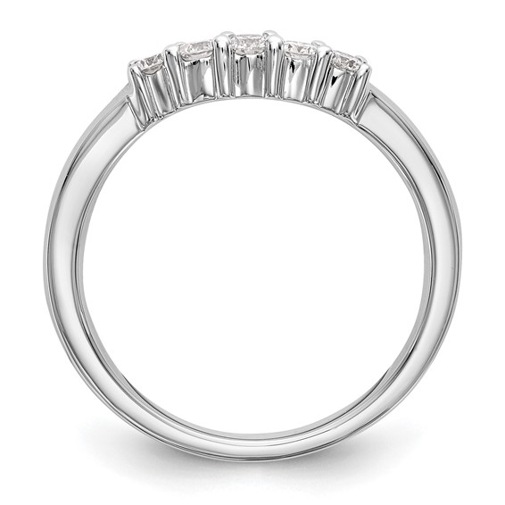 14K White Gold 5-Stone Shared Prong (Holds 5-2.4mm Round) Diamond Band Mounting