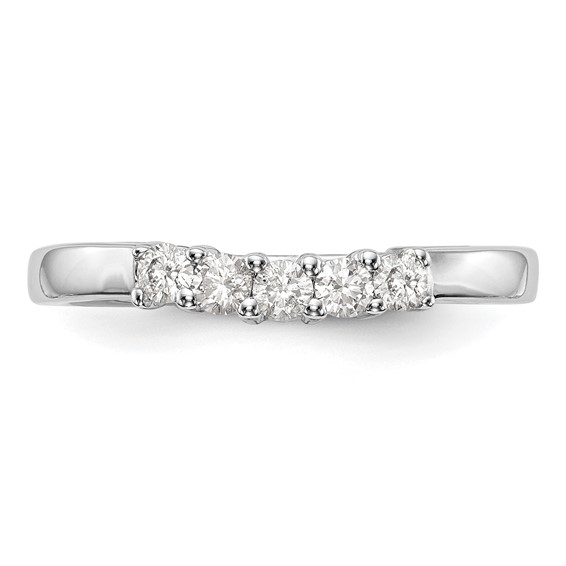 14K White Gold 5-Stone Shared Prong (Holds 5-2.4mm Round) Diamond Band Mounting