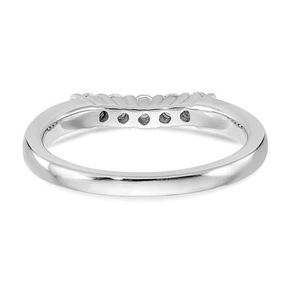 14K White Gold 5-Stone Shared Prong (Holds 5-2.4mm Round) Diamond Band Mounting