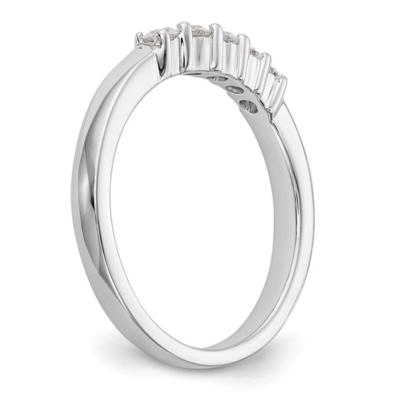 14K White Gold 5-Stone Shared Prong (Holds 5-2.4mm Round) Diamond Band Mounting