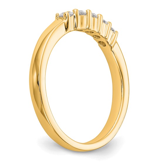14K Yellow Gold 5-Stone Shared Prong (Holds 5-2.4mm Round) Diamond Band Mounting