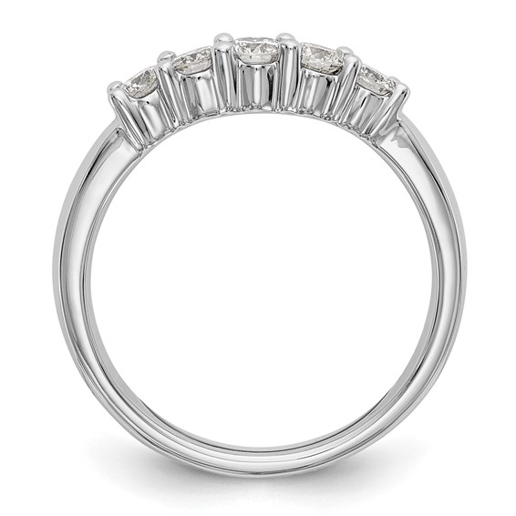 14K White Gold 5-Stone Shared Prong (Holds 5-2.9mm Round) Diamond Band Mounting